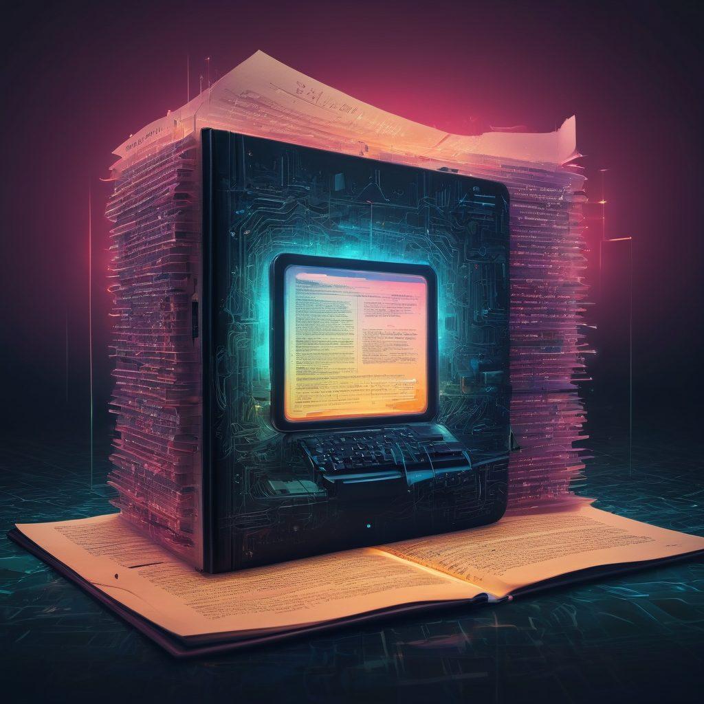 A surrealistic digital diary floating in a vast cyber landscape, surrounded by ominous shadows symbolizing online vulnerabilities. The diary pages are illuminated with glowing text and quirky doodles representing users’ hidden thoughts. Elements like broken locks and glitch effects subtly weave in to represent security issues. A blend of soft and vibrant colors creates a dreamlike atmosphere. digital art. vibrant colors. 3D.